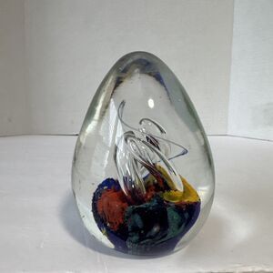 Wirl over Water Murano Italian Art Glass Aquarium Paperweight Vintage‎